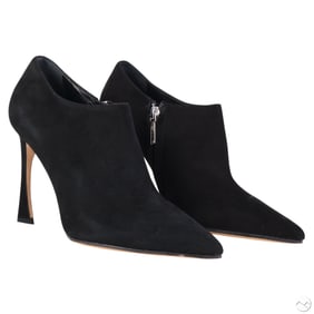 Christian Dior Women's Black Suede Bootie Shoes 38