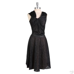 Christian Dior Black Lurex Sleeveless Dress Sz 38