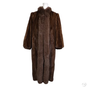 Ladies' Natural Dark Brown Fur Short Jacket Coat