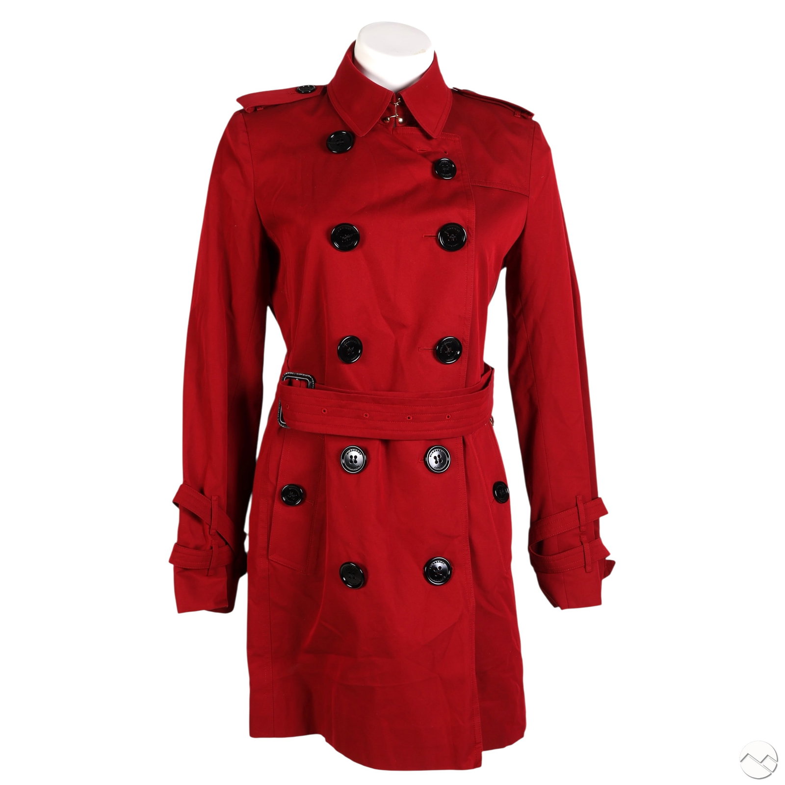 Burberry London Red Trench Coat with Belt Size 42 (1 of 7)