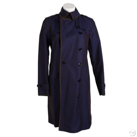 Burberry Brit Dark Navy Jacket Trench Coat Size 40