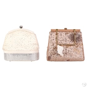 Judith Leiber Embellished Evening Handbags 2pc LOT