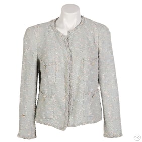 Chanel Ladies' Pale Green Boucle Tweed Jacket s44