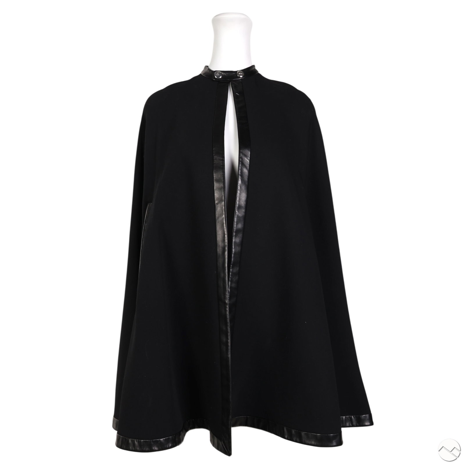 Ralph Lauren Black Label Leather Trim & Wool Cape (1 of 7)
