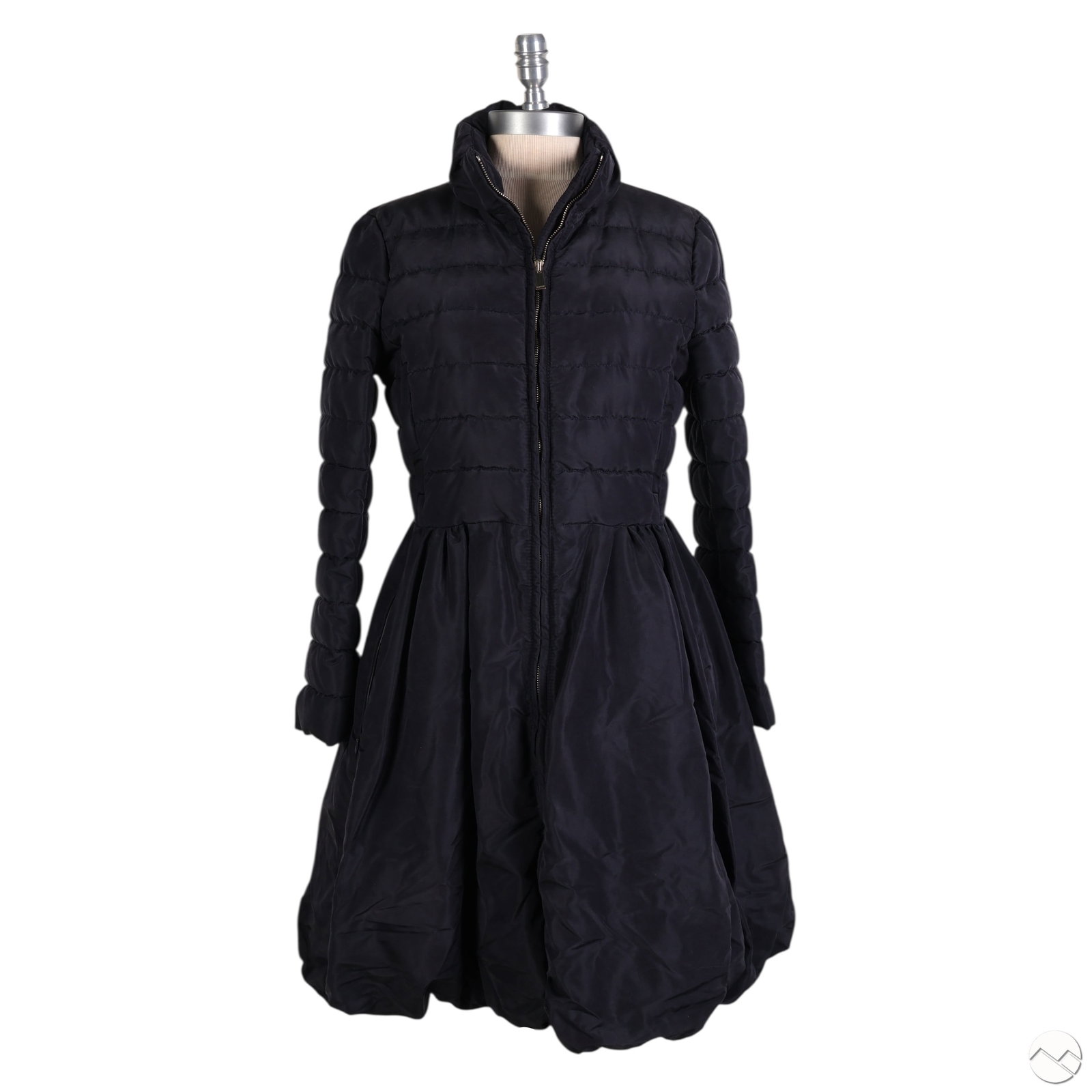 Valentino Black Silk Quilted Puffer Jacket Coat s6 (1 of 7)