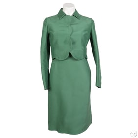 Valentino ladies' Green Dress and Jacket Set Sz 8