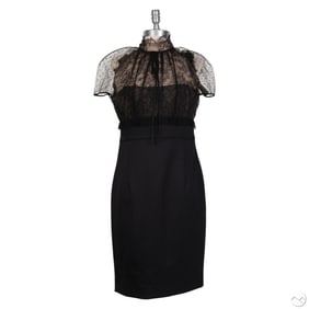 Valentino Italian Ladies Black Lace Cocktail Dress