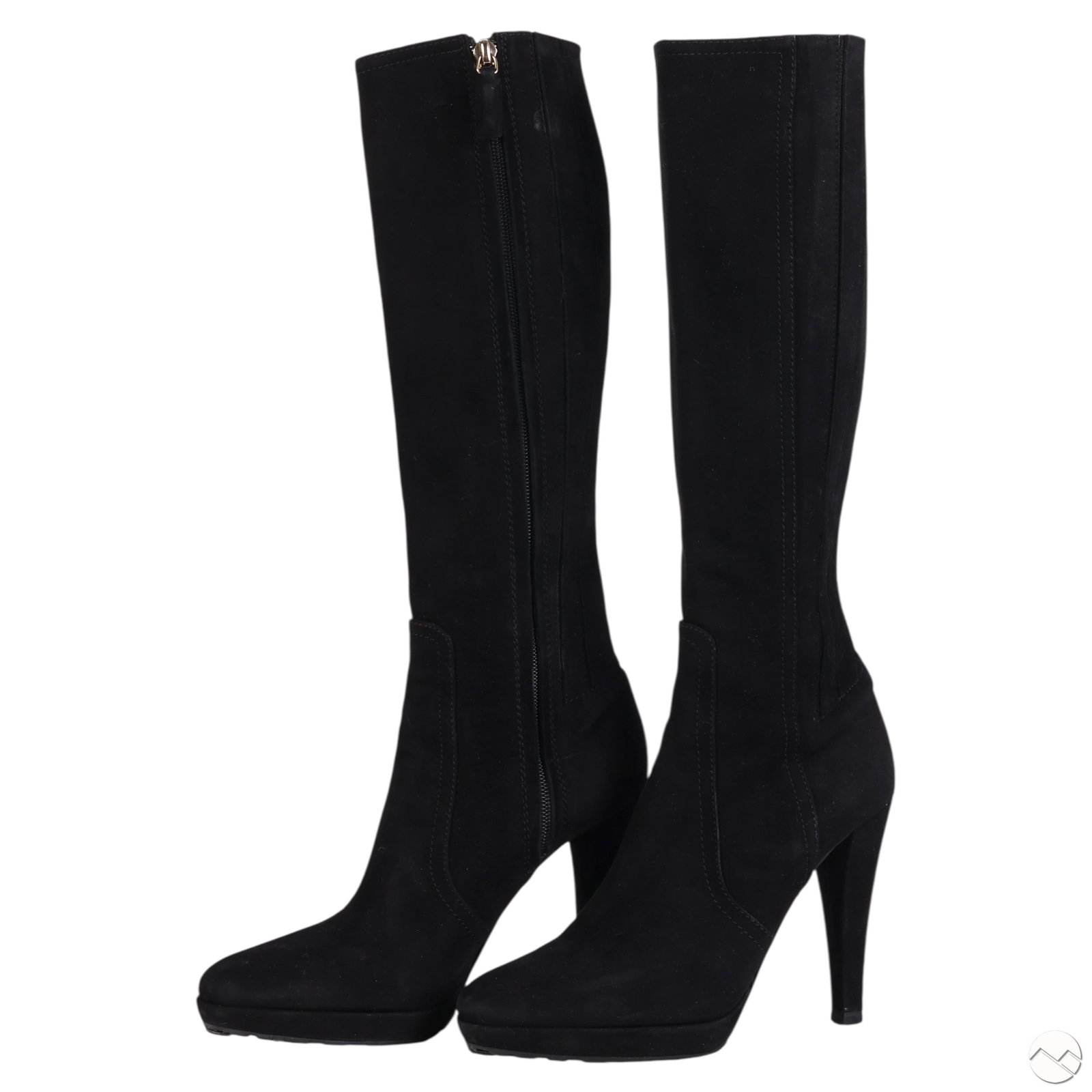 Valentino Black Pair of Suede Tall Boots Size 37.5 (1 of 8)