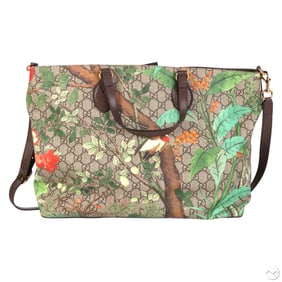 Gucci Supreme Monogram Tian Bird Shoulder Bag Tote