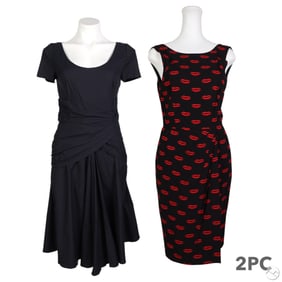 Prada Sleeveless & Short Sleeve Black Dresses 2pcs