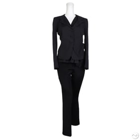 Prada Black Top, Jacket and Silk Trousers 3pc LOT