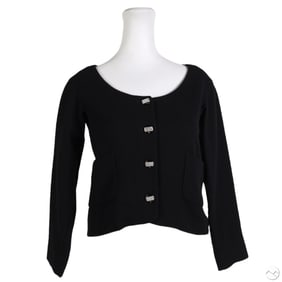 Chanel Wool Jacket with Rhinestone Buttons Size 38
