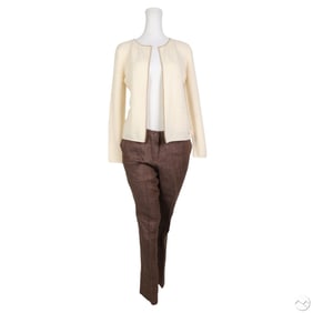 Chanel Linen Trouser & Cashmere Sweater 2pcs LOT