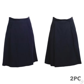 Chanel Women's Black & Navy Skirts 2pc LOT Sz 40