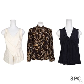 Gucci Silk Blouse and Oscar de la Renta 3pc LOT