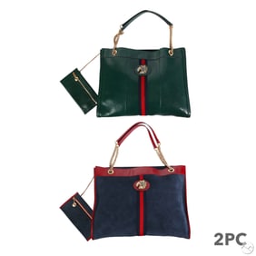 Gucci LG Tiger Medallion Purse Bag Totes 2pc LOT