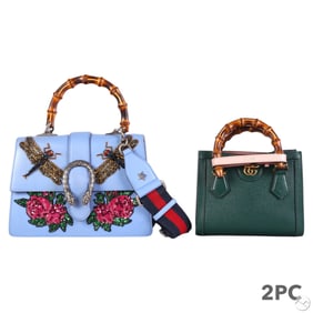 Gucci Lilac Dionysus & Green Bamboo Handle Purses