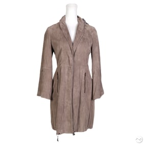 Brunello Cucinelli Women's Taupe Suede Coat Sz 42