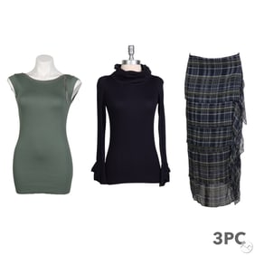 Brunello Cucinelli Top, Tank & Silk Skirt 3pc LOT