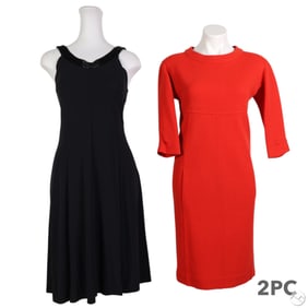 Armani Collezioni Beaded Black & Red Dress Size 6