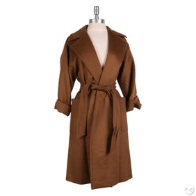 Max Mara Italy Designer Black Camel Hair Coat Sz 6