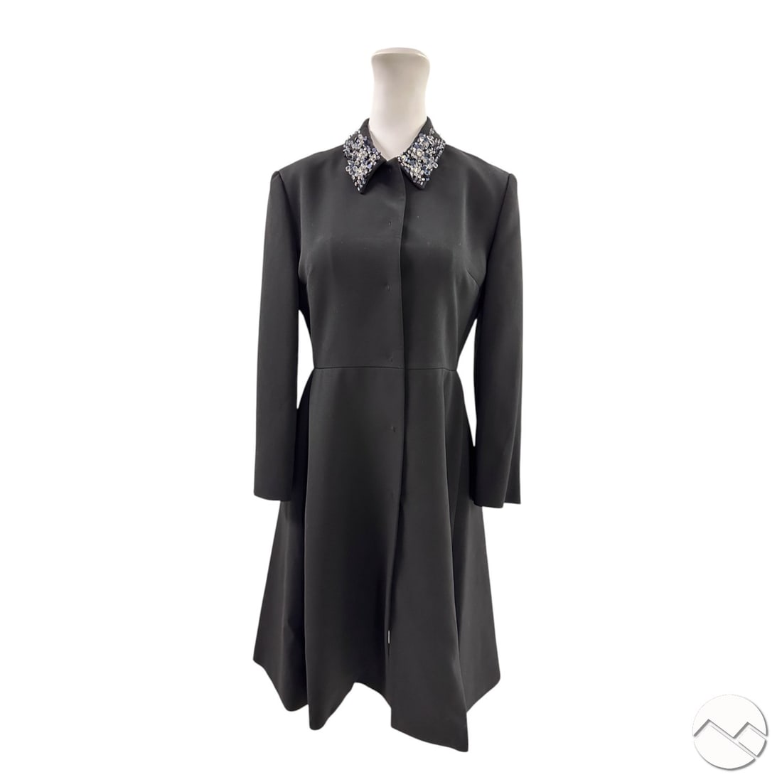 Miu Miu Black Sequin Embellished Collar Coat Sz 42 (1 of 7)