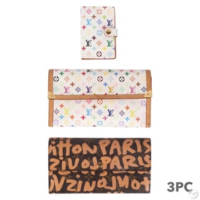 Louis Vuitton Monogram Graffiti Canvas Wallet LOT