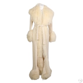 Roberto Cavalli Knit Mongolian Trim Cardigan Sz SM