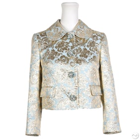 Dolce & Gabbana Brocade Woven Cropped Jacket Sz 40