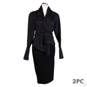 Donna Karan Ladies' Black Wrap Top & Skirt 2pc SET
