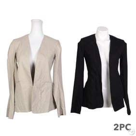 Theory Two Open-front Linen Blend Jackets Size 4