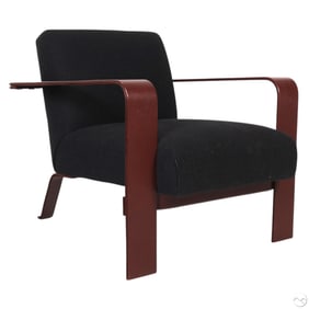 Ralph Lauren Leather Wrap Black Upholstered Chair