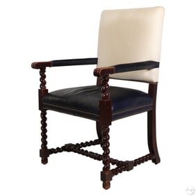 Ralph Lauren Barley Twist Leather & Nailhead Chair