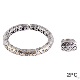 John Hardy 18K Sterling Silver Bracelet Ring LOT