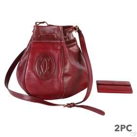 Cartier Luxury Leather Crossbody Bucket Bag Purse
