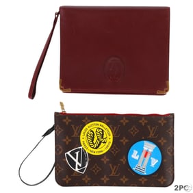Cartier Clutch and Louis Vuitton World Tour Pouch