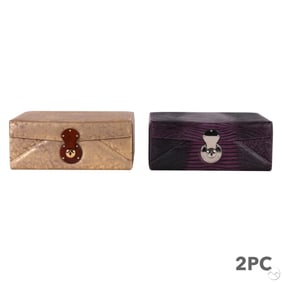 Ralph Lauren Delphine Leather Jewelry Box 2pc LOT