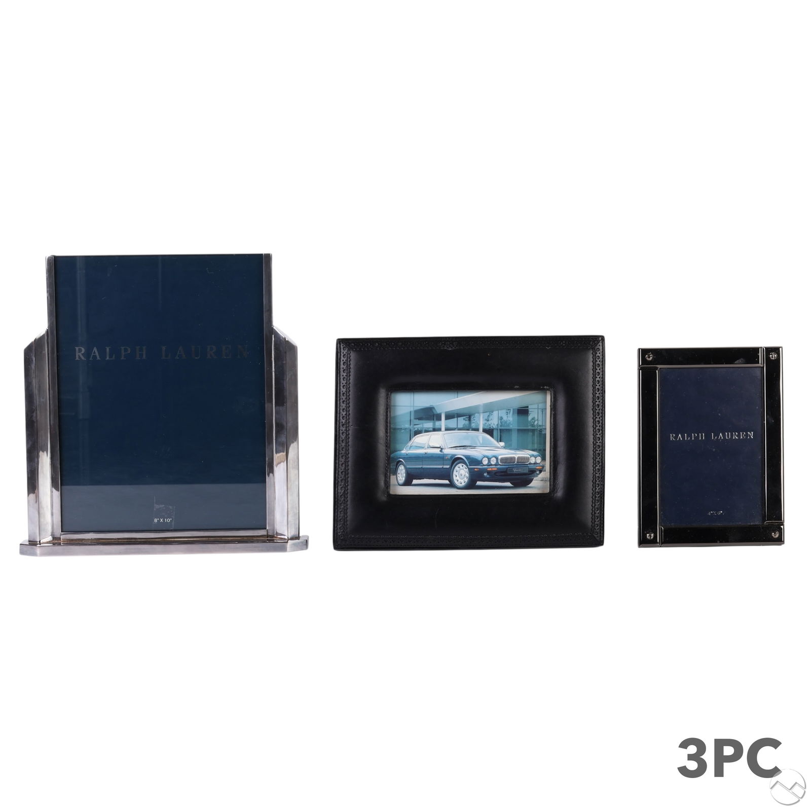 Ralph Lauren Leather & Plated Photo Frame 3pc LOT (1 of 8)