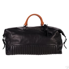 Ralph Lauren RL Black Quilted Leather Duffel Bag