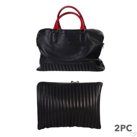 Ralph Lauren Black Leather Quilted Leather Bags