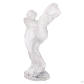 Lalique France Deux Danseuses Art Glass Sculpture