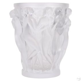 Lalique Crystal Bacchantes Nude Figural Glass Vase
