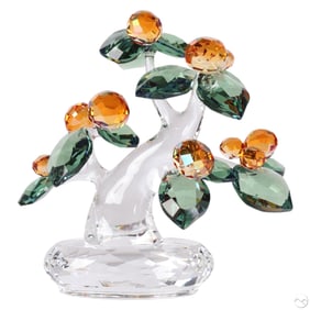 Swarovski Crystal Kumquat Bonsai Tree Figurine Box