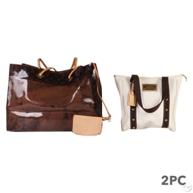 Louis Vuitton Vinyl Tote & Antigua Canvas Tote LOT