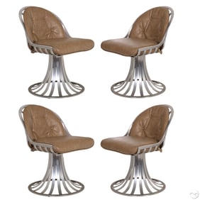 Russel Woodard MCM Aluminum Dining Chairs 4pc SET