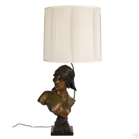 Emmanuel Villanis 1858-1914 Bronze Desk Table Lamp