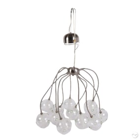 Modern Flexible Steel Arms & Glass Orbs Chandelier