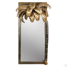 Mix Metal Palm Tree Mirror Attributed to Hans Kogl