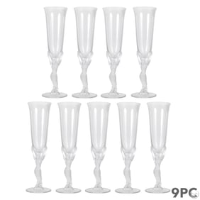 Faberge for Franklin Mint Fluted Champagne 9pc SET