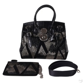 Ralph Lauren Ricky Metallic Beaded Purse and Pouch